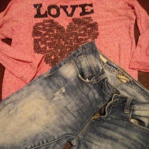 Love Pink Shirt M & DeCree Jeans Size 7